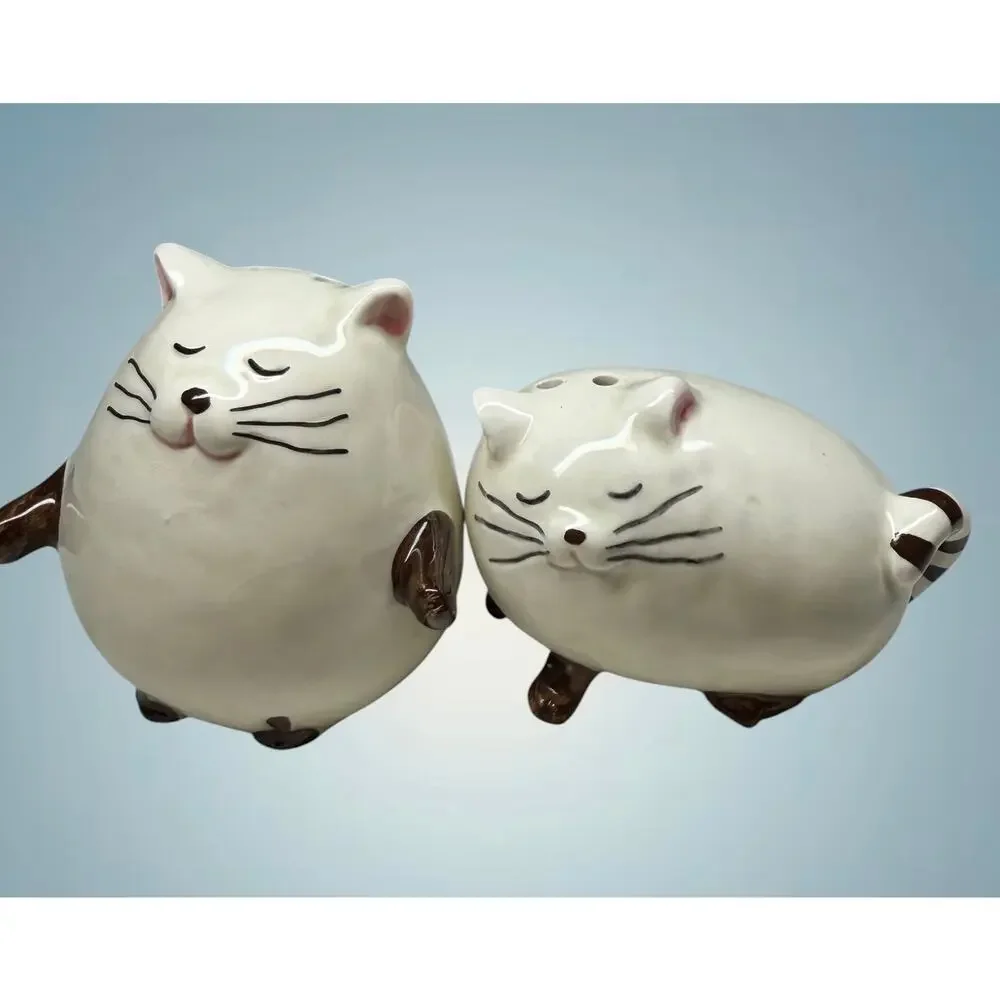 Vintage Norcrest Morris Cat Salt Pepper Shakers Japan Sleeping Kitty Pair